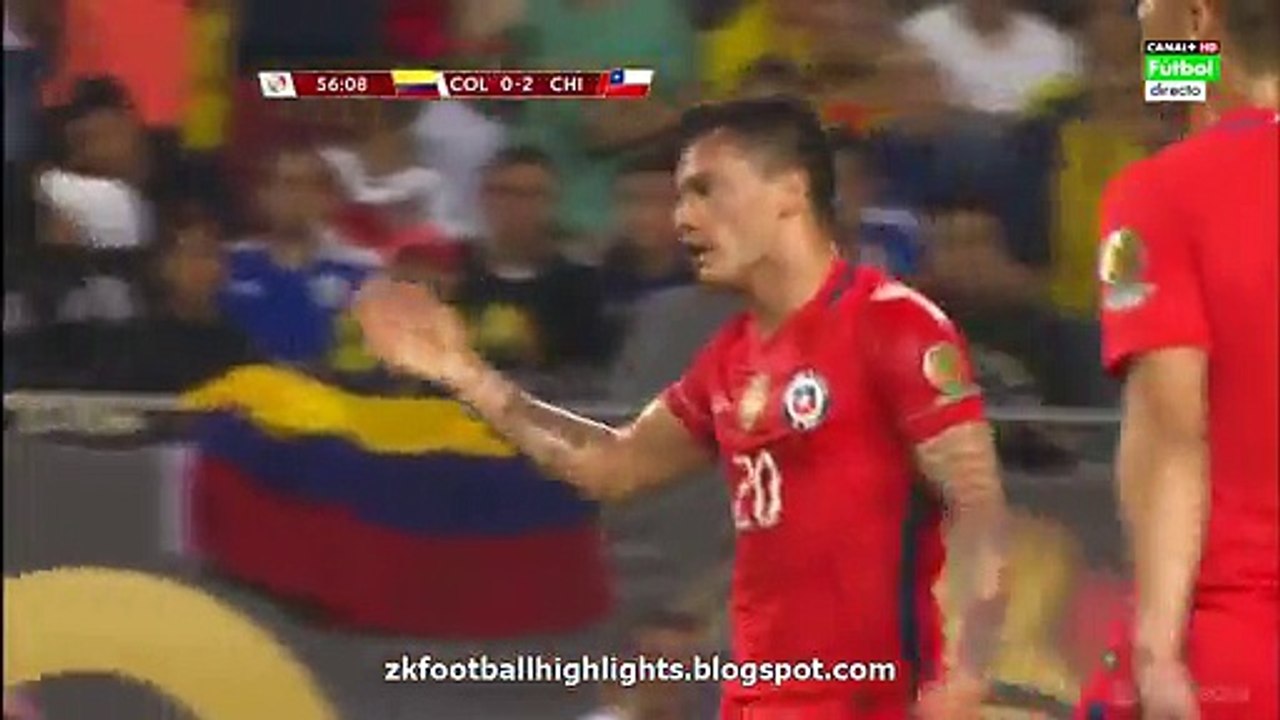 Carlos Sánchez Horror Foul RED CARD HD  - Colombia 0-2 Chile Copa Amerci