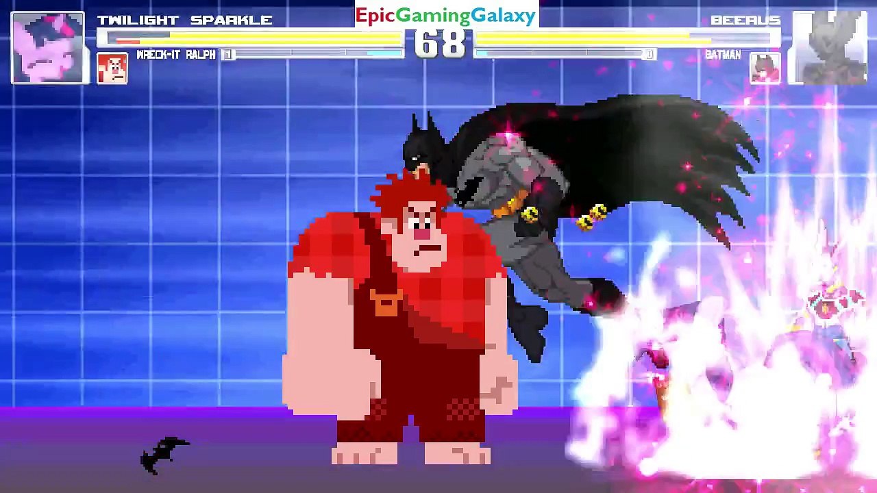 Twilight Sparkle & Wreck-It Ralph VS Beerus The God of Destruction & Batman In A MUGEN Match
