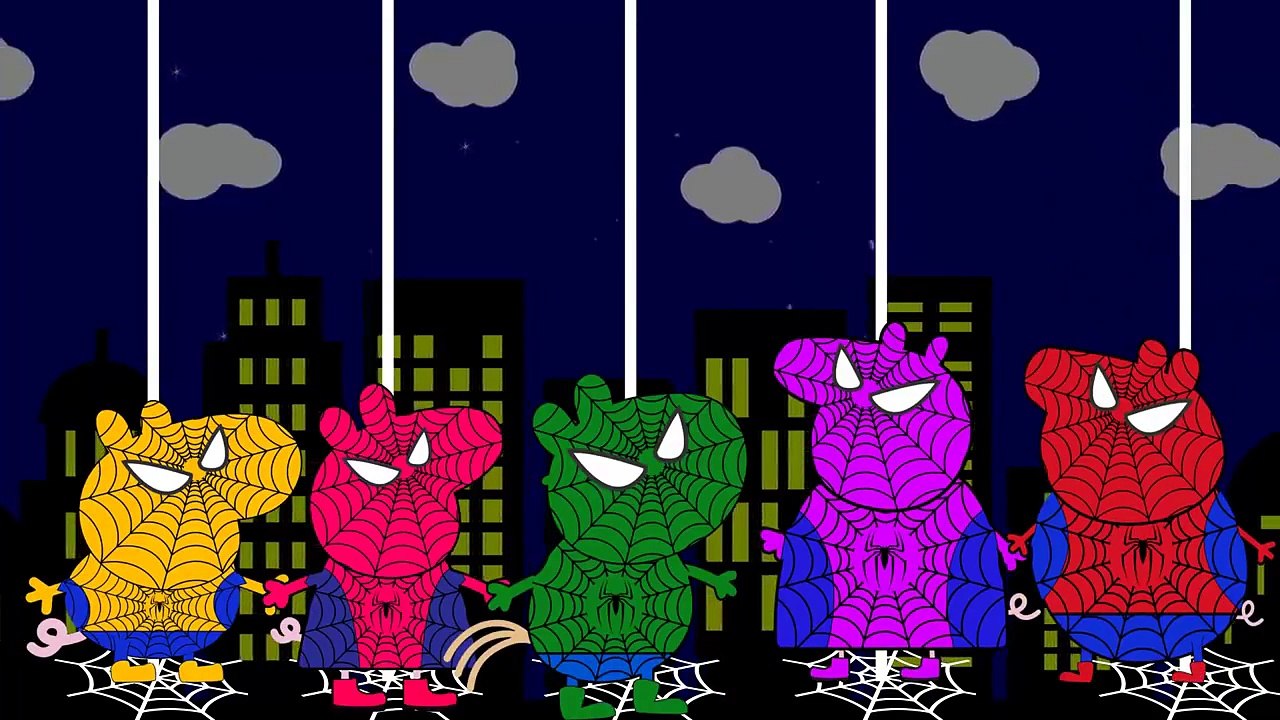 SpiderMan Peppa pig Family saviors The Beast #3 | Finger Family and 5 Little Peppa (inside out)