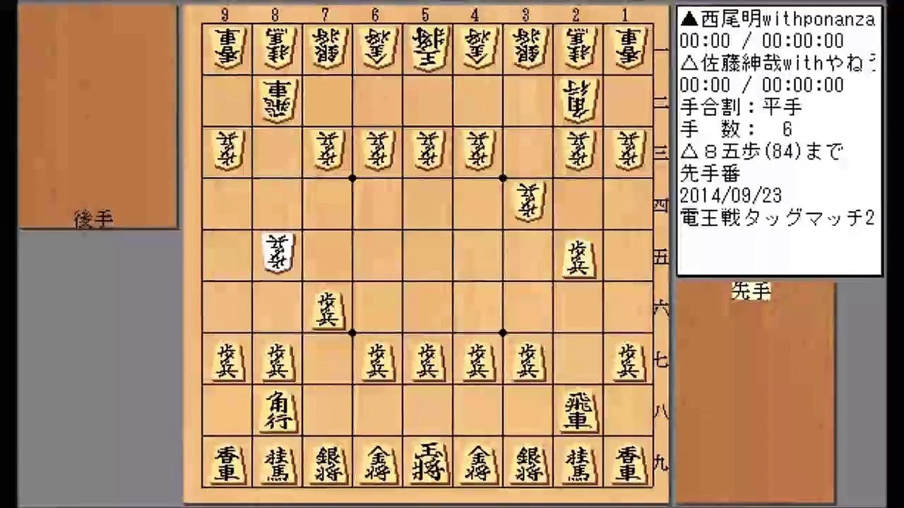 電王戦タッグマッチ2014 1st Round Bブロック2 西尾明withponanza 佐藤紳哉withやねうら王 2014 09 23