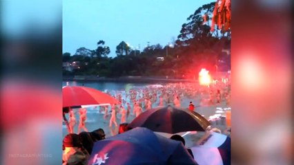670 people brave icy waters for Dark Mofo skinny dip
