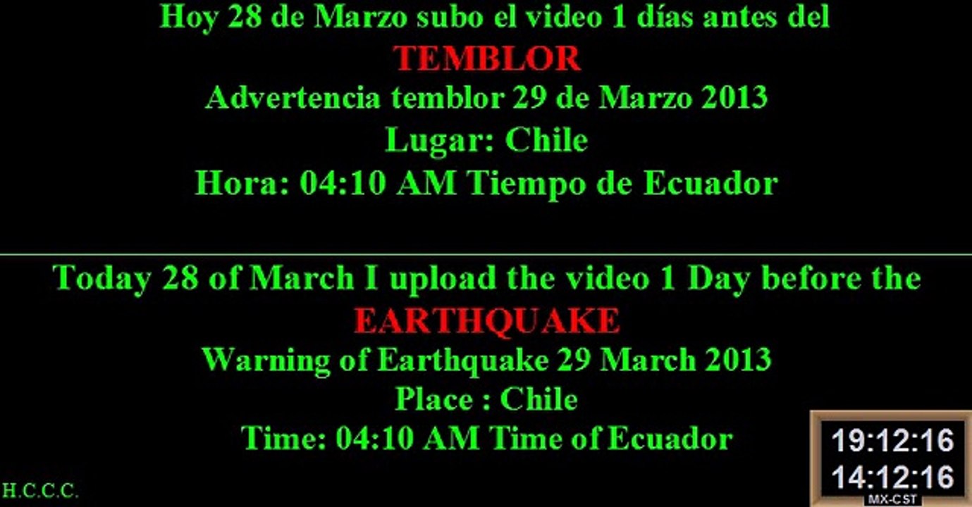 Earthquake 29 March CHILE 2013 temblor 29 Marzo CHILE