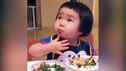 Cute kid with endless appetite devours another huge meal