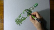 Come disegnare una bottiglia di Vodka 3d