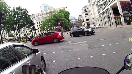 Nasty motorbike crash caught on helmet cam in London, UK