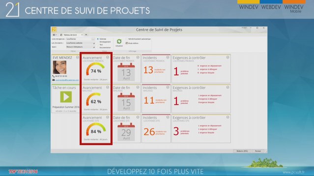 Centre suivi des projets de WINDEV