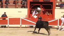 Un raseteur se fait défoncer par un taureau