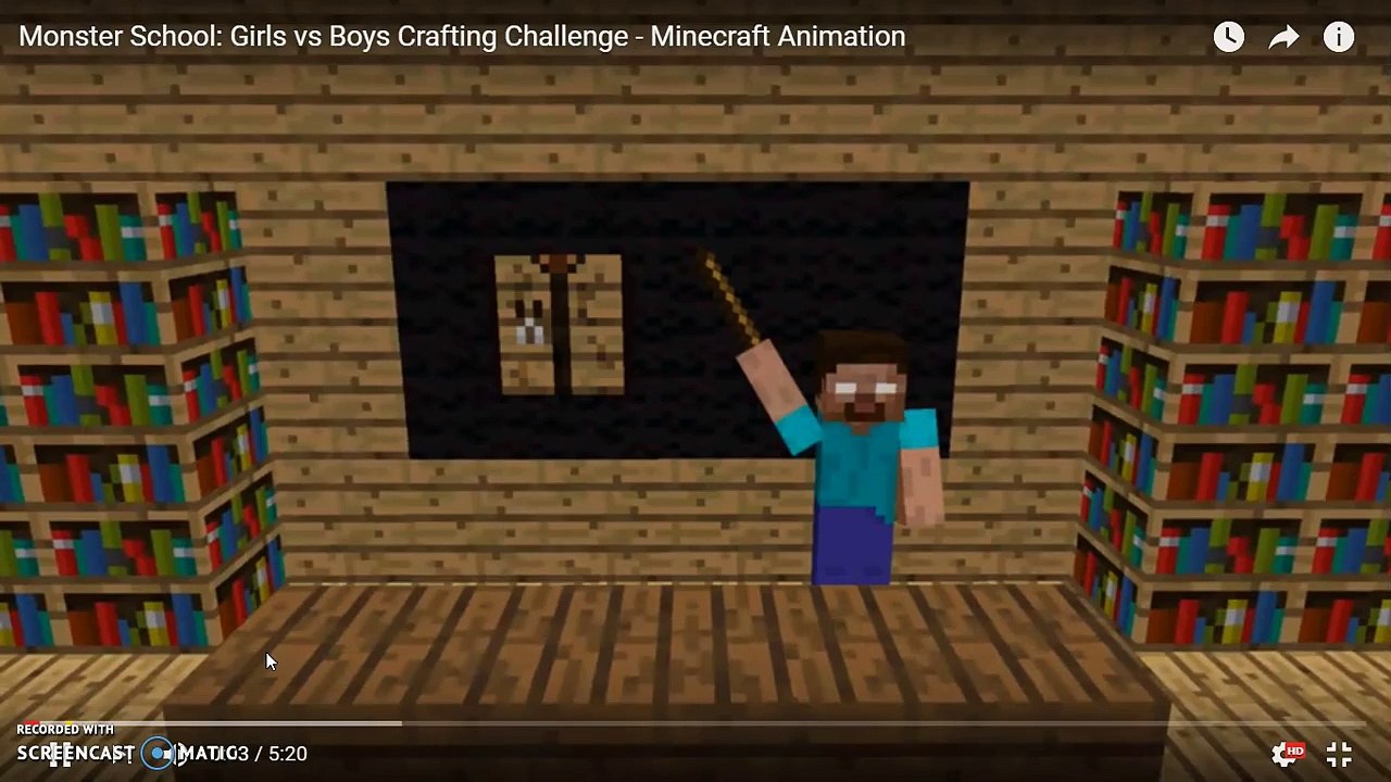 Monster School Girls Vs Boys Crafting Challenge   Minecraft