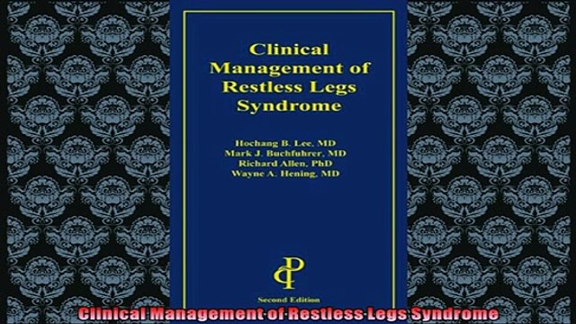EBOOK ONLINE Clinical Management of Restless Legs Syndrome FREE BOOOK ONLINE