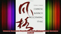 Free Full PDF Downlaod  Chinese Business Negotiating Style International Business series Full Free