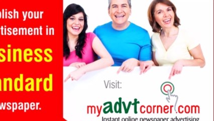 Business Standard Classified Advertisement Rates for Matrimonial, Name Change, Business etc.