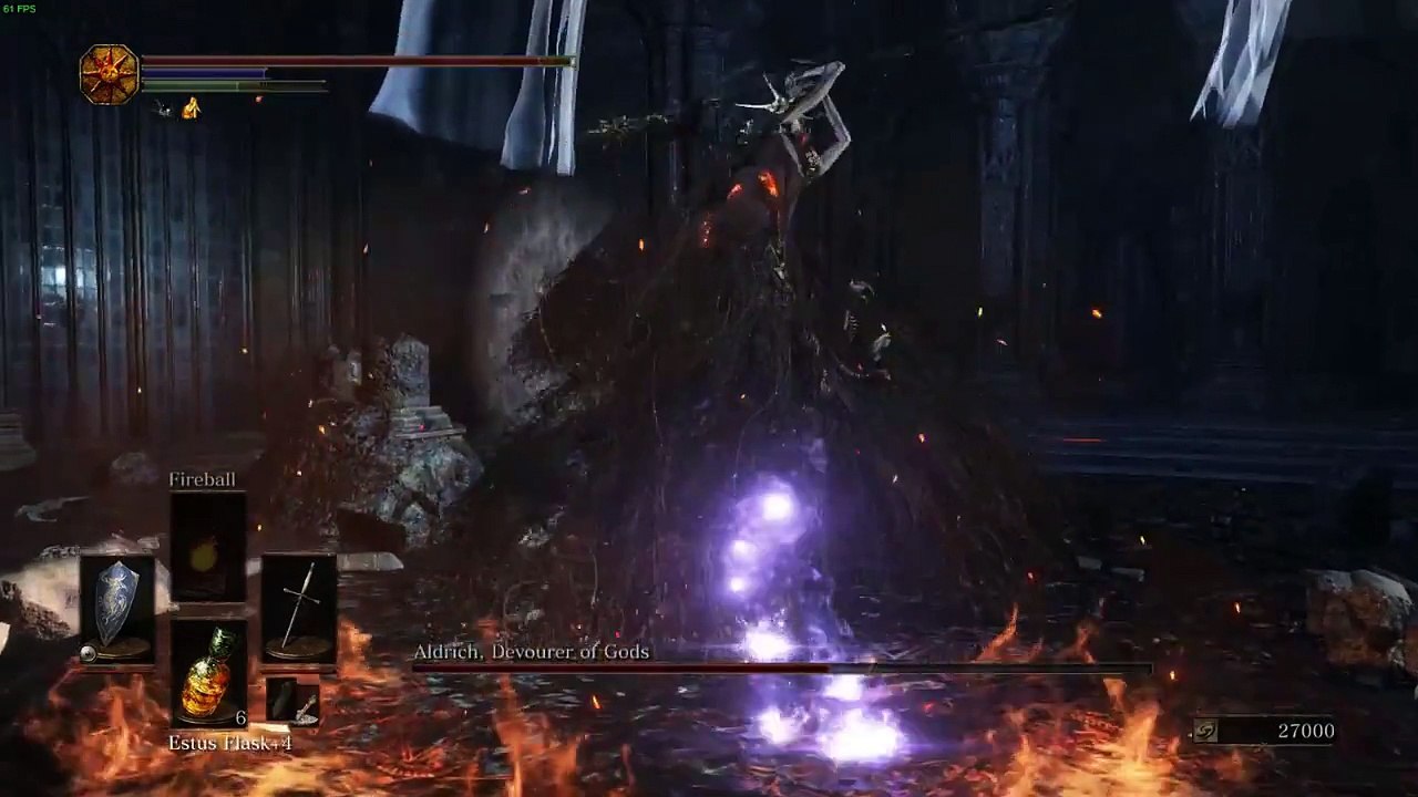 DARK SOULS III ( i5 3330 GTX 970 ) GAMEPLAY + FPS - ALDRICH, DEVOURER OF GODS