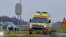Ambulance 17-116 met spoed onderweg naar een melding in Ouddorp Zh