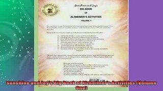 READ book  Sunshine and Joys Big Book of Alzheimers Activities Volume One  FREE BOOOK ONLINE