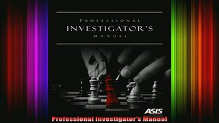 READ book  Professional Investigators Manual Full Free