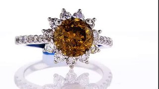GIA Certified 100% Natural Fancy Color Chocolate Diamond Ring Round Cut 3.44 CT