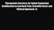 Read Book Therapeutic Exercises for Spinal Segmental Stabilization in Low Back Pain: Scientific