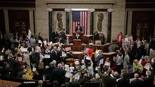 US Democrats demand vote on gun control legislation