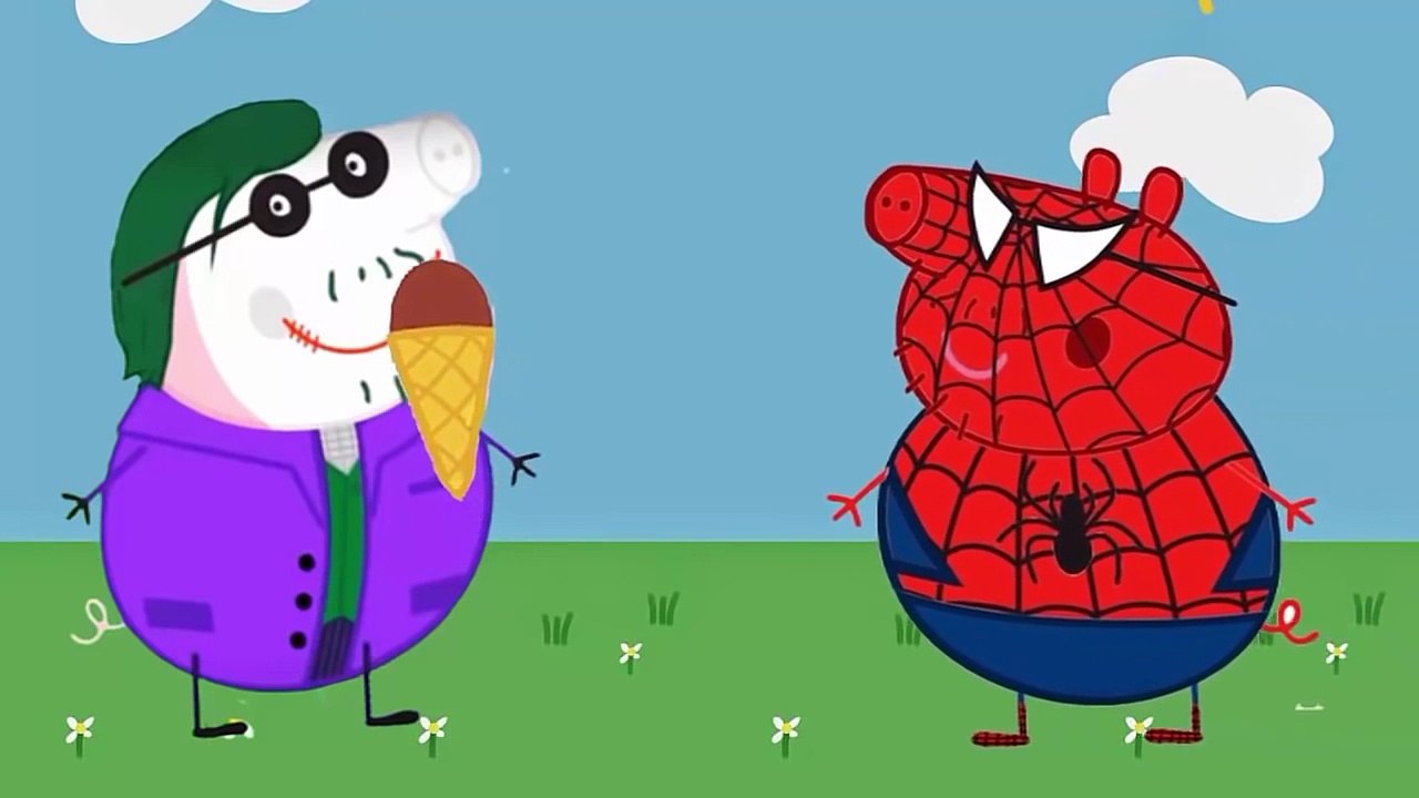 Peppa pig and George crying , Joker and Spiderman Peppa pig