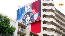 À Paris, Shepard Fairey fait le mur en bleu, blanc, rouge!