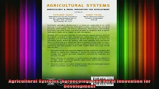 READ book  Agricultural Systems Agroecology and Rural Innovation for Development Full Free