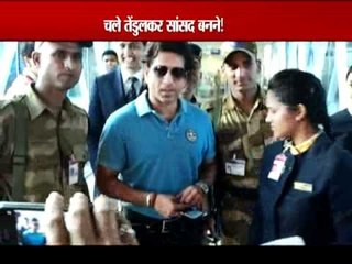 Sachin, Anjali Tendulkar arrive in the capital, to take oath as Rajya Sabha member