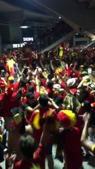 Amazing Scenes Belgium Fans singing after the Match - Belgium vs Sweden EURO2016
