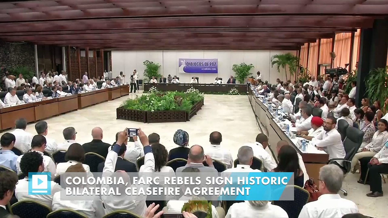 Colombia, FARC rebels sign historic bilateral ceasefire agreement