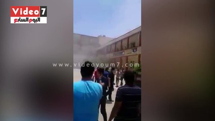 بالفيديو.. فوضى بطفايات الحريق داخل أحدى مدارس بورسعيد