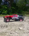 Rc truck traxxas slash and traxxas gravedigger mud action