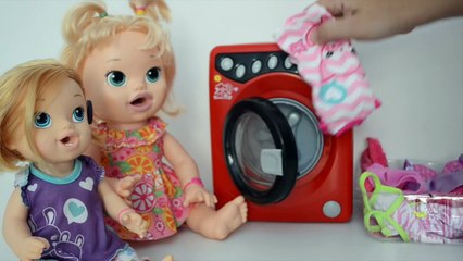 Baby Alive Minha Boneca Sara e Maquininha de lavar Roupa!!! Em Portugues Tototoykids