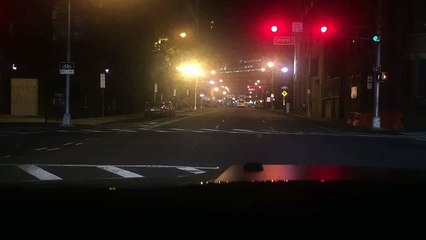 "herding cats" in Newark (take 644): sedan going the wrong way on a one way street