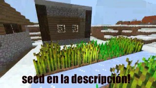 Minecraft PE 0.15.0 Seed Épica Con 2 ALDEAS , Bioma De Nieve , Tundra y Pirámides De Hielo !