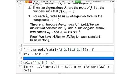 2013 UW Math 308 Linear Algebra - Lecture 17 (May 8, 2013)