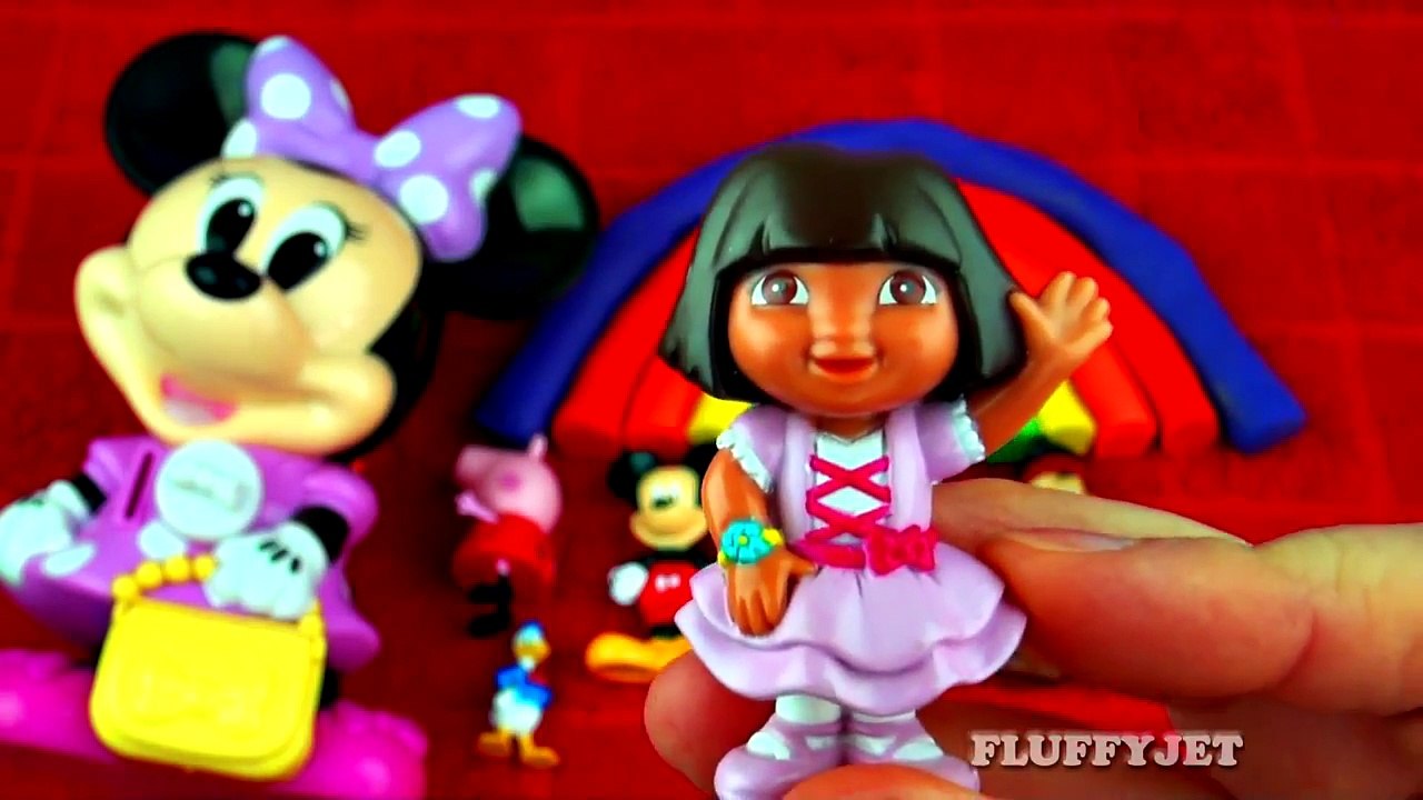 Peppa Pig Rainbow Play-Doh Surprise Eggs Cars 2 Flintstones Thomas Mickey Mouse Dora Jake