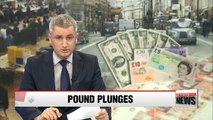 British pound falls 6% against U.S. dollar on early EU referendum results