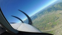 Pilot's Eye, Landing Runway 05 in  Hohenems LOIH Austria  with a Cessna P210 Silver Eagle
