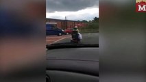 Pensioner drives mobility scooter on dual carriageway in rush hour traffic forcing motorists