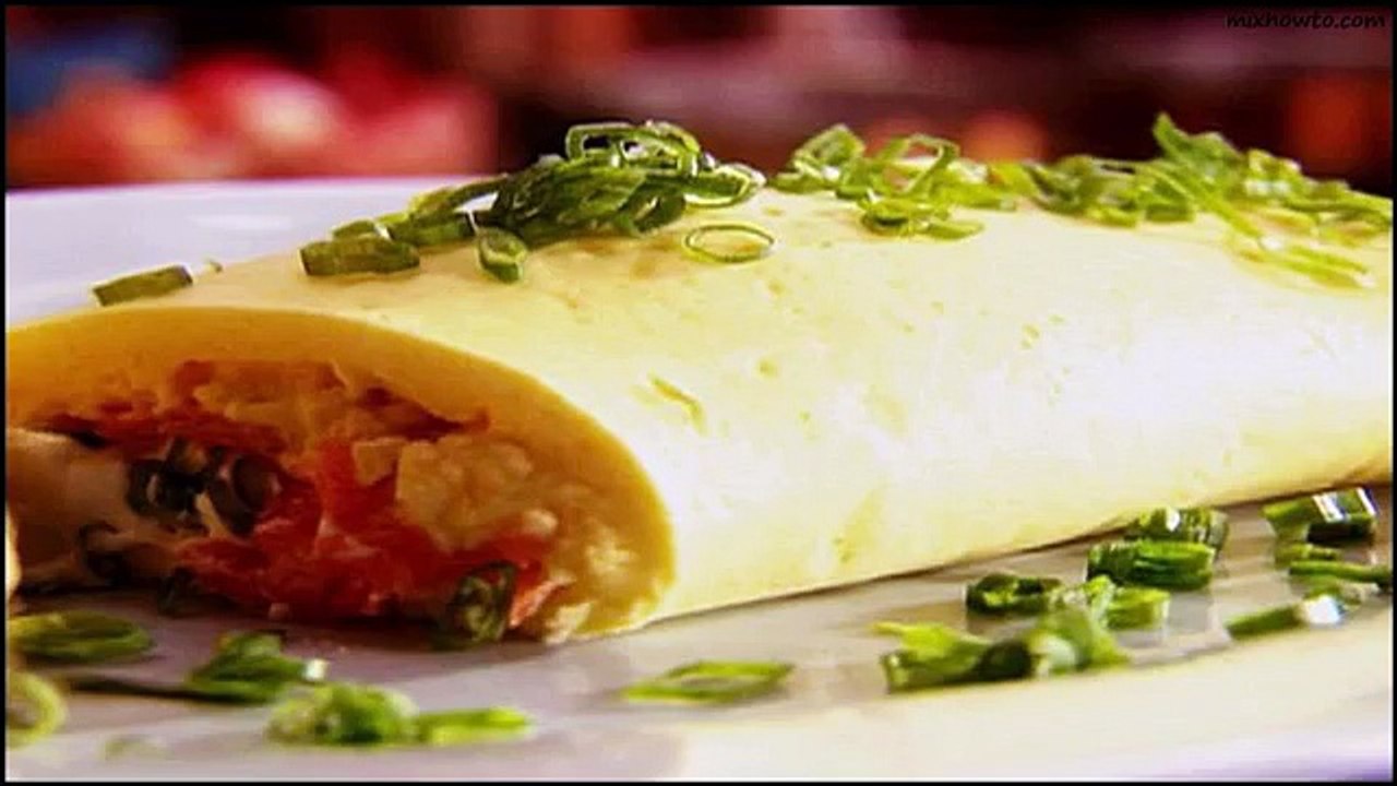 Recipe Smoked salmon and cream cheese omelette with spring onions