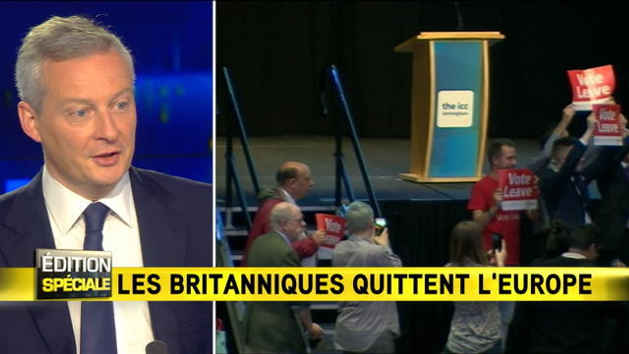 Brexit : "La France doit proposer un nouveau projet européen et le soumettre au référendum", selon Bruno Le Maire - Le 24/06/2016 à 08h53