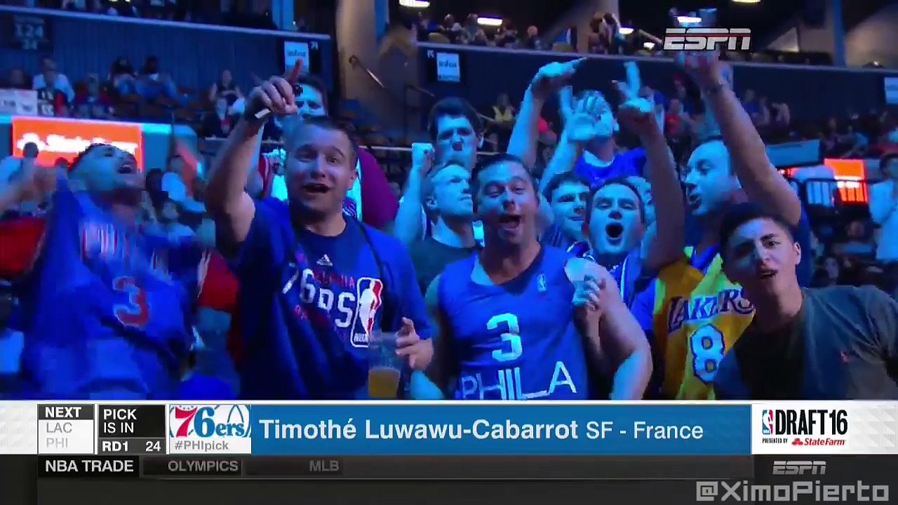 With the 24th pick in the 2016 NBA Draft The Philadelphia 76ers select Timothe Luwawu