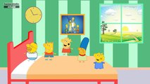 Cinco Monitos Saltando En La Cama En Español | Cinco Peppa Pig Se Disfraza de Simpsons