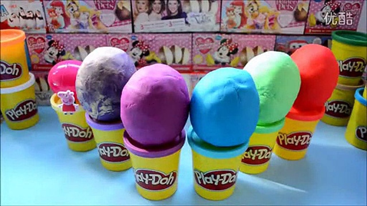 惊喜蛋 健达出奇蛋 粘土 彩色塑泥 培樂多 粉红猪小妹 過家家玩具   Peppa Pig Play Doh Surprise Eggs 冰凍黏土