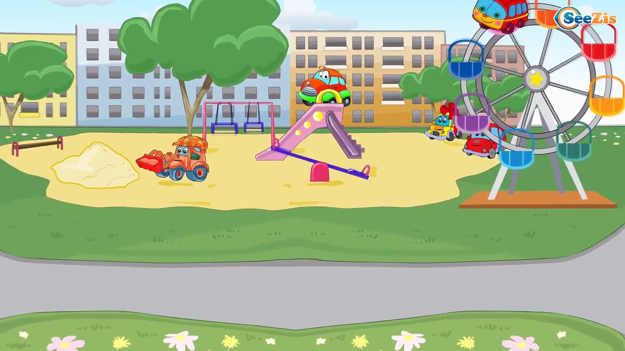 Мультфильмы Для Детей - Экскаватор, Трактор, Грузовик и Кран на Детской Площадке Мультики Машинки