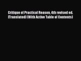 [PDF] Critique of Practical Reason 4th revised ed.[Translated] (With Active Table of Contents)