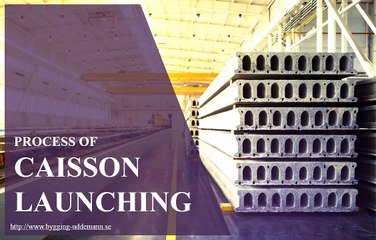 What is the process of caisson launching?