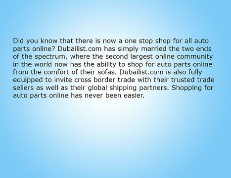 UAE Auto Spare Parts Online