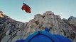 Wingsuit pilot Uli Emanuele flight somewhere close (proximity flying)