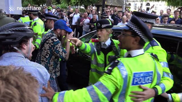 Boris Johnson booed and jeered as he leaves his house