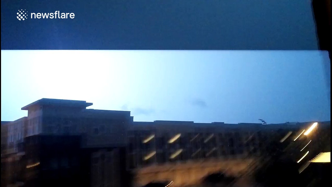 Violent thunderstorm in Ohio, USA